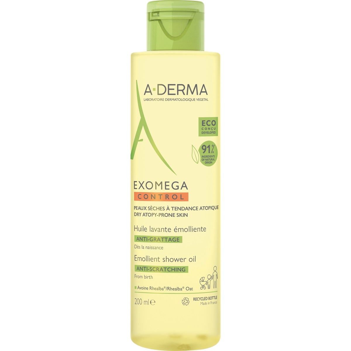 A-DERMA EXOMEGA CONTROL DUSHIÕLI ATOOPILISELE NAHALE 200ML - Tootepilt 1