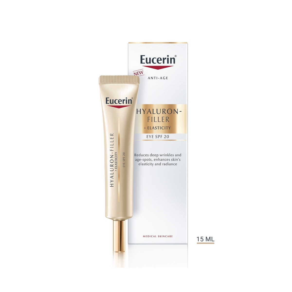 EUCERIN HYALURON FILLER+ELASTICITY SILMAÜMBRUSKREEM 15ML - Tootepilt