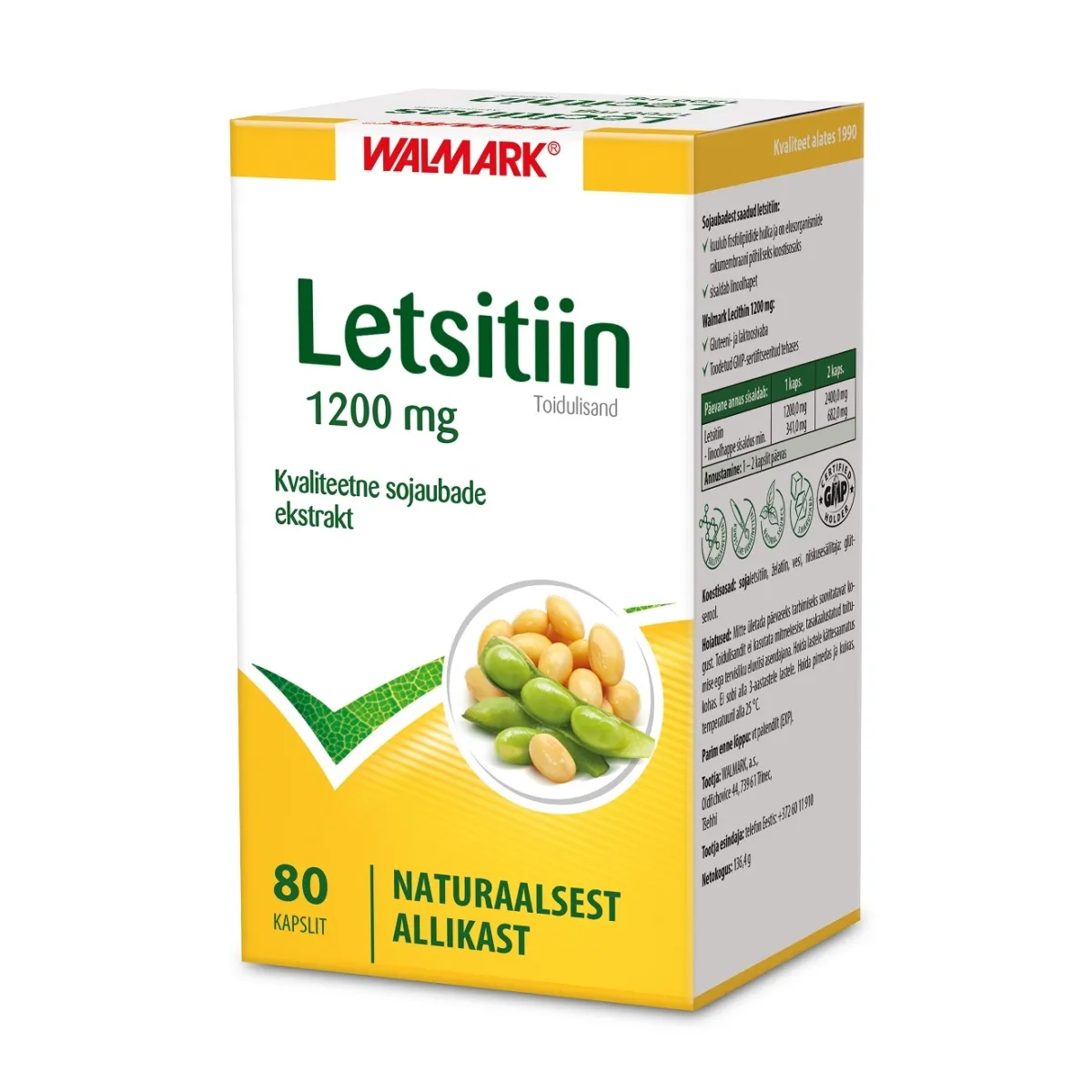 WALMARK LETSITIIN 1200MG KAPSLID N80 - Tootepilt