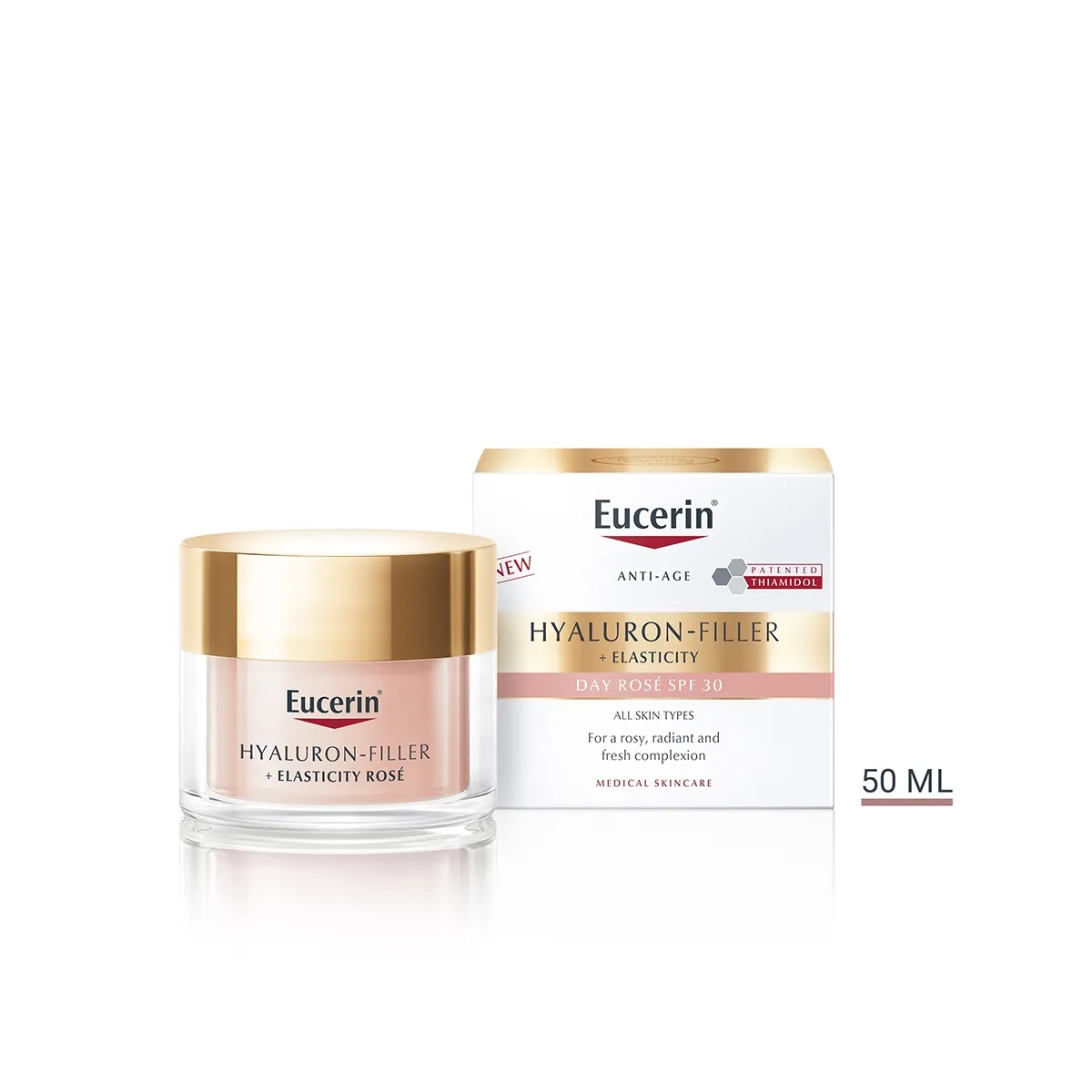 EUCERIN HYALURON FILLER+ELASTICITY ROSE PÄEVAKREEM SPF30 50ML - Tootepilt