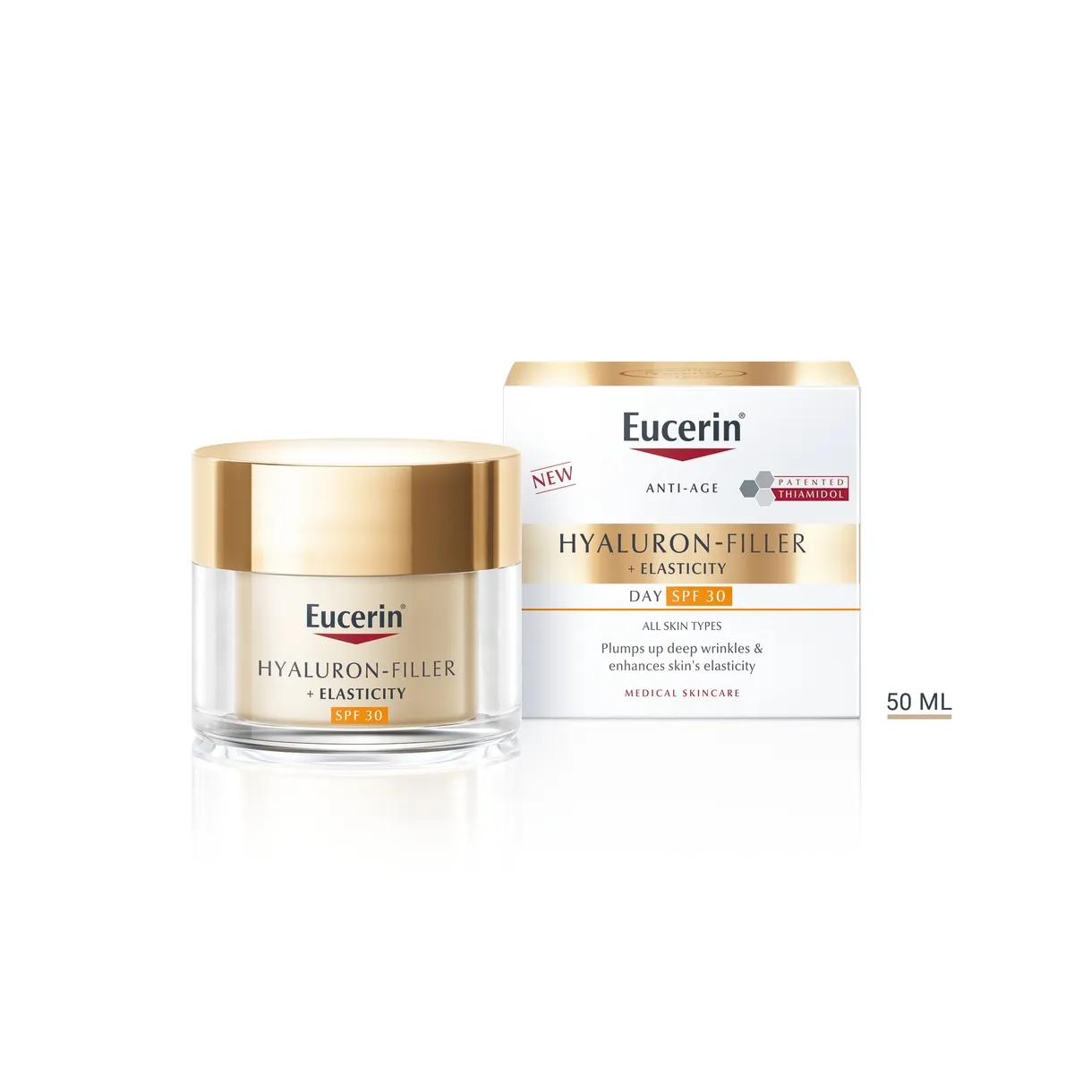 EUCERIN HYALURON FILLER+ELASTICITY PÄEVAKREEM SPF30 50ML - Tootepilt