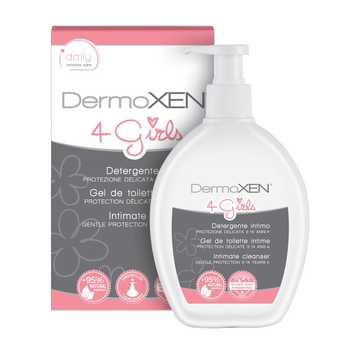 DERMOXEN INTIIMPESUGEEL TÜDRUKUTELE VANUSES 3-14A 200ML - Tootepilt