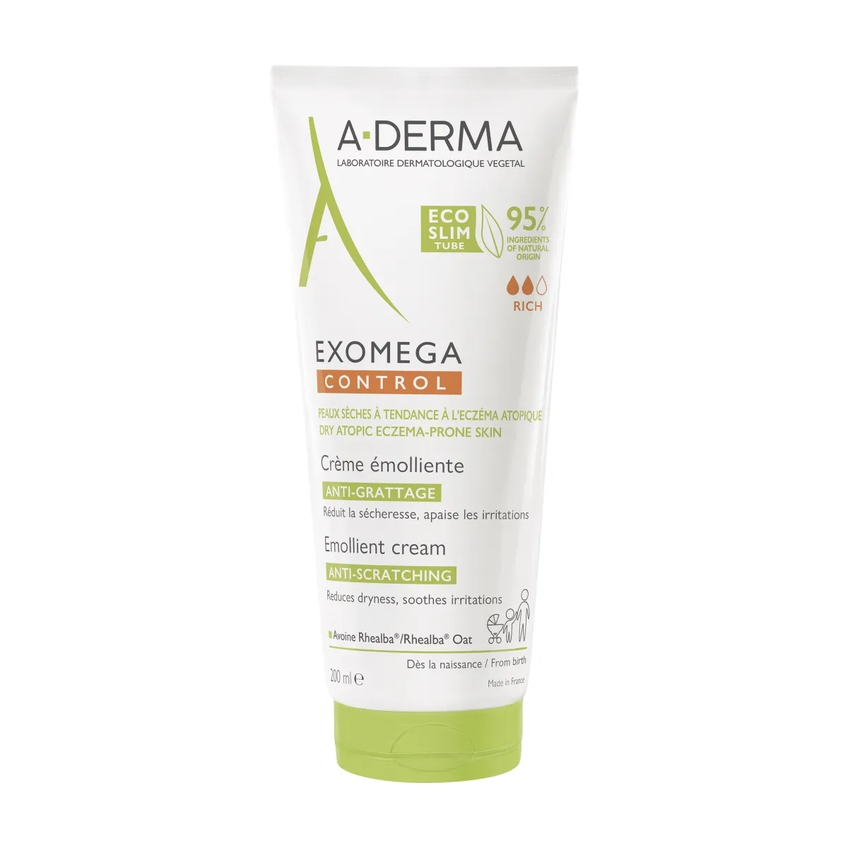 A-DERMA EXOMEGA CONTROL KREEM ATOOPILISELE NAHALE 200ML - Tootepilt 1