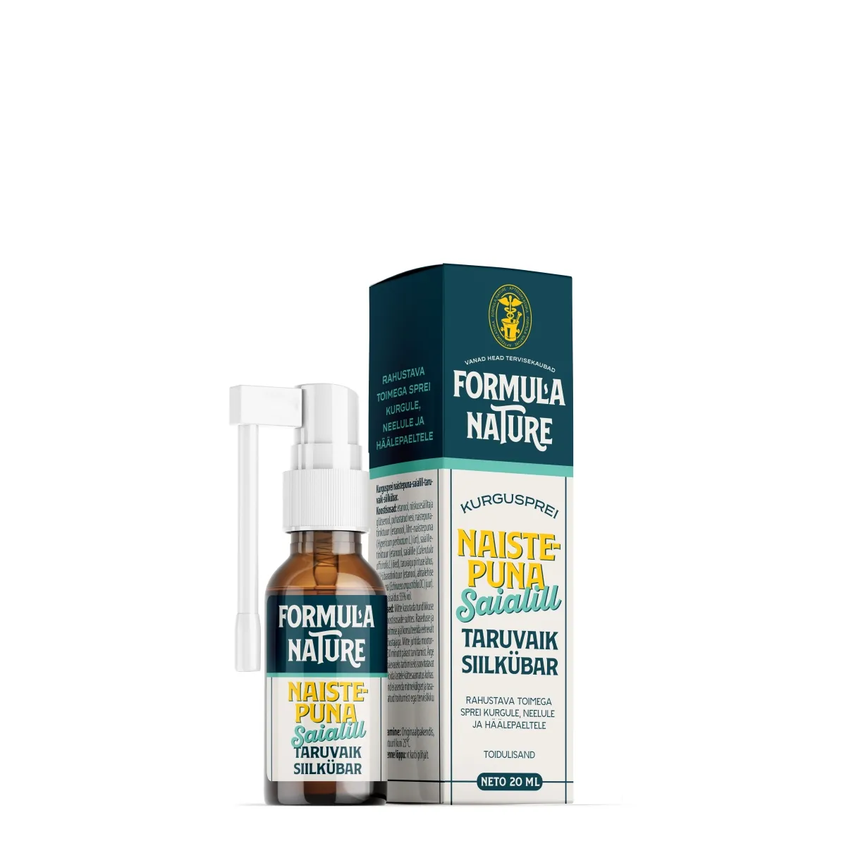 FORMULA NATURE KURGUSPREI NAISTEPUNA-SAIALILL-TARUVAIK-SIILKÜBAR 20ML - Tootepilt