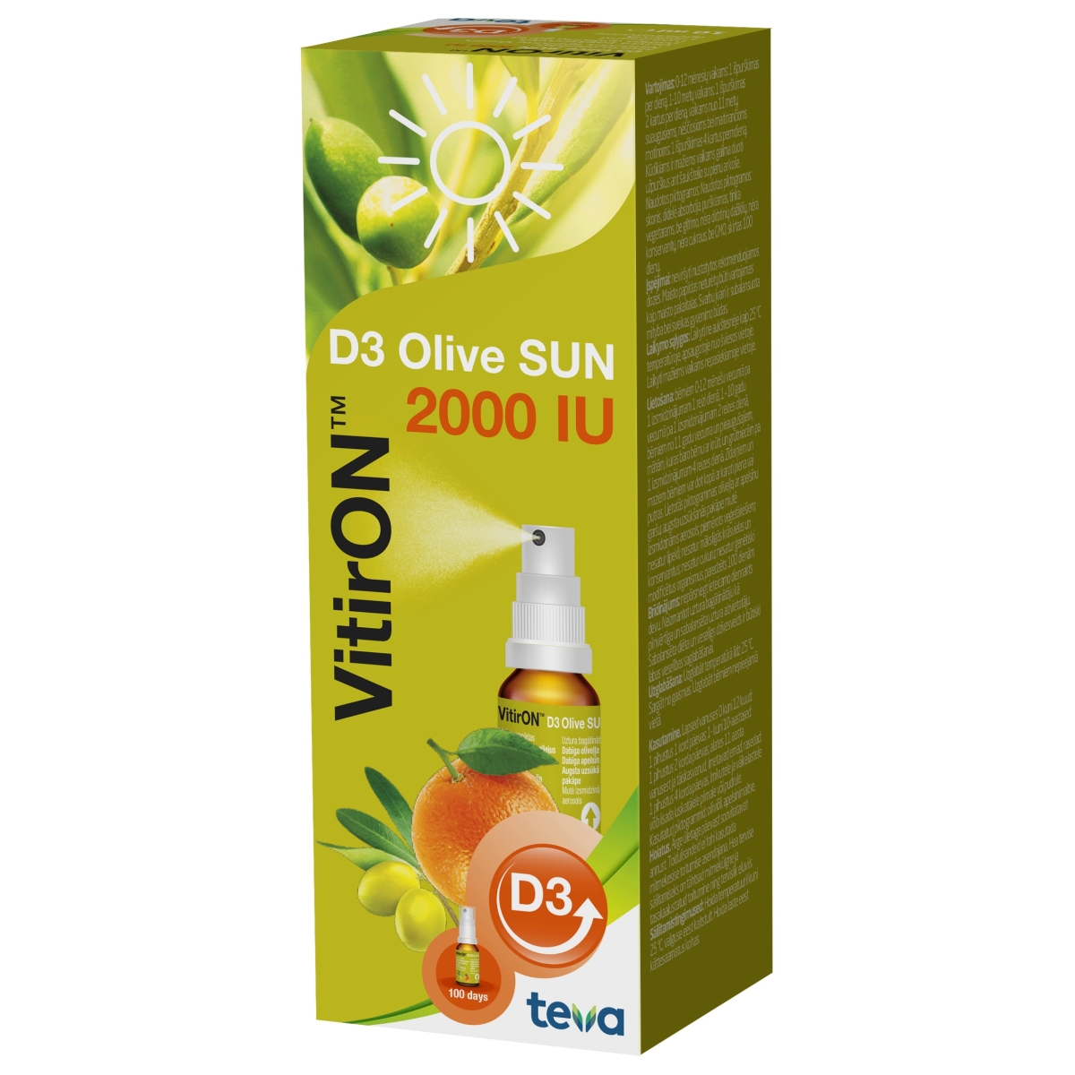 VITIRON D3 OLIVE SUN SPREI 2000IU 10ML - Tootepilt