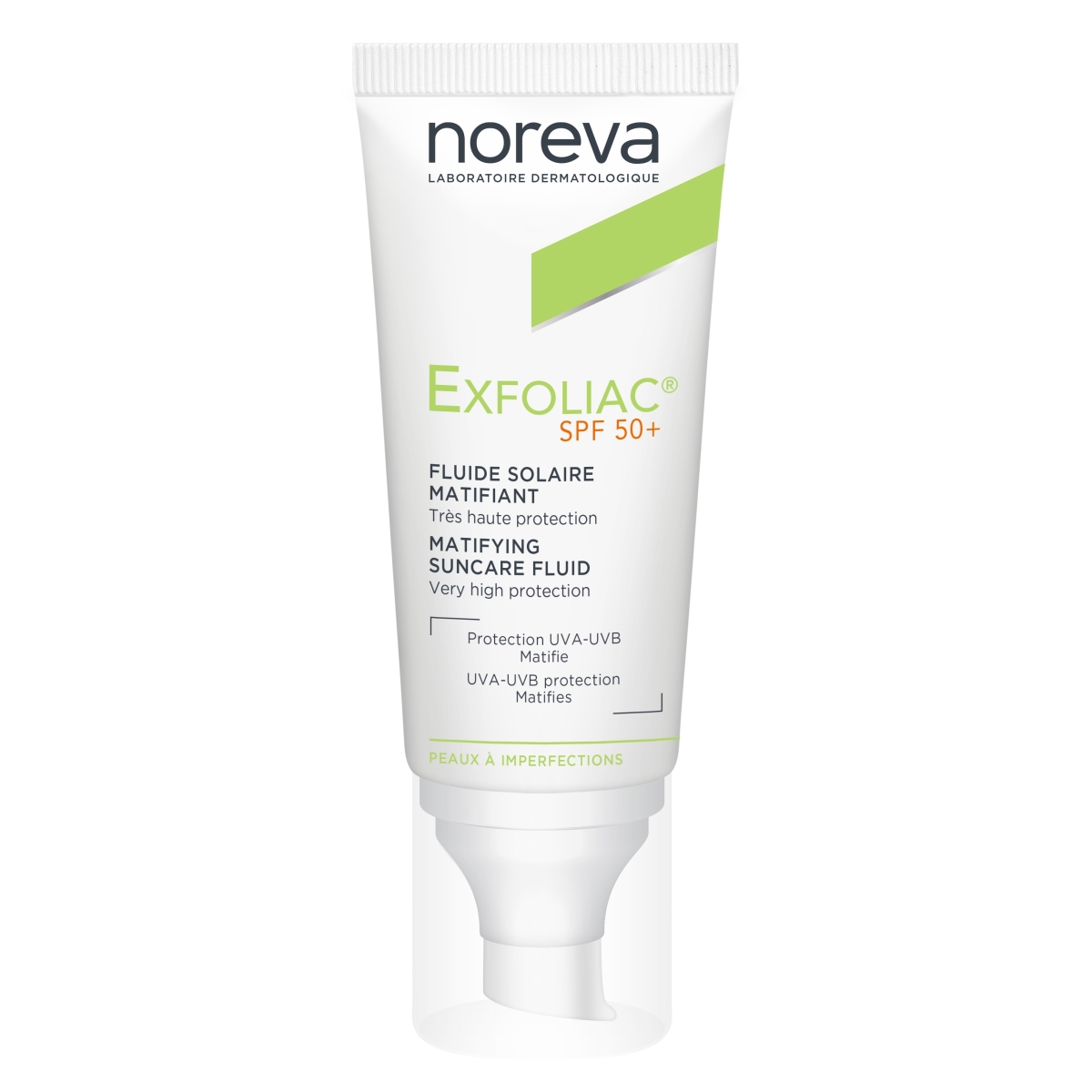 NOREVA EXFOLIAC PÄIKESEKREEM SPF50+ AKNELISELE NAHALE 40ML - Tootepilt