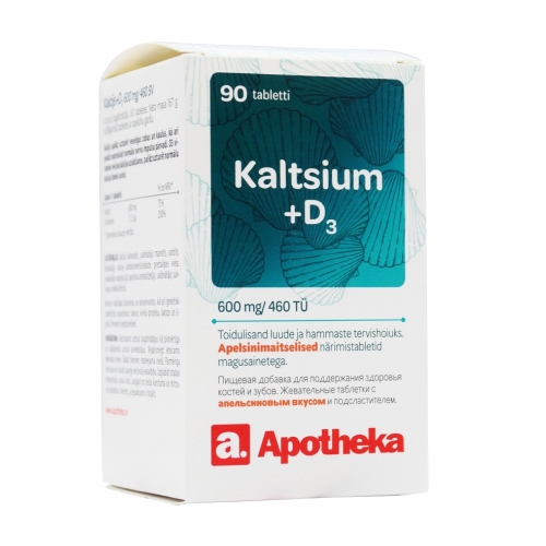 A. KALTSIUM+D3 600MG+460TÜ NÄRIMISTBL N90 (APELSIN)