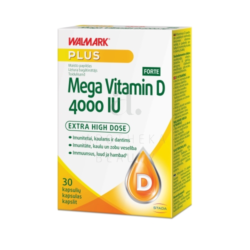WALMARK MEGA VITAMIN D 4000IU FORTE KAPSLID N30