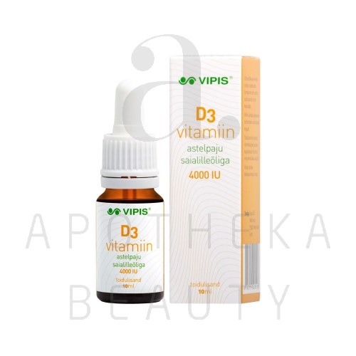VIPIS D3 VITAMIIN ASTELPAJU SAIALILLEÕLIGA 4000IU 10ML