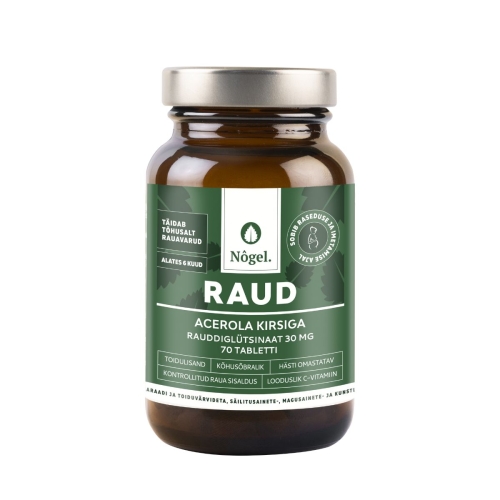 NÕGEL RAUD NÕGESE JA ACEROLA KIRSIGA 30MG N70