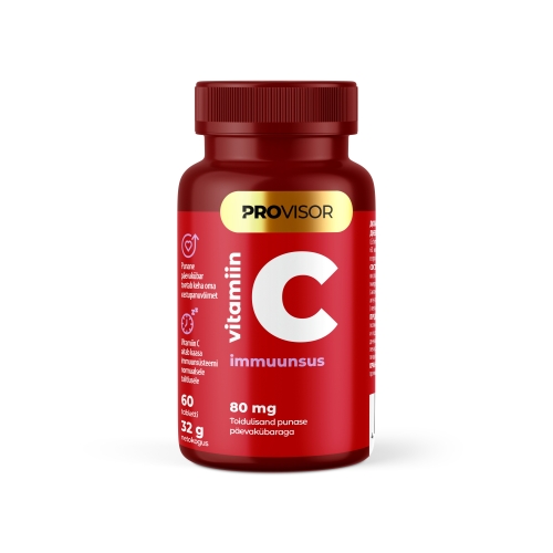 PROVISOR  VITAMIIN C JA PUNASE PÄEVAKÜBARAGA TBL N60
