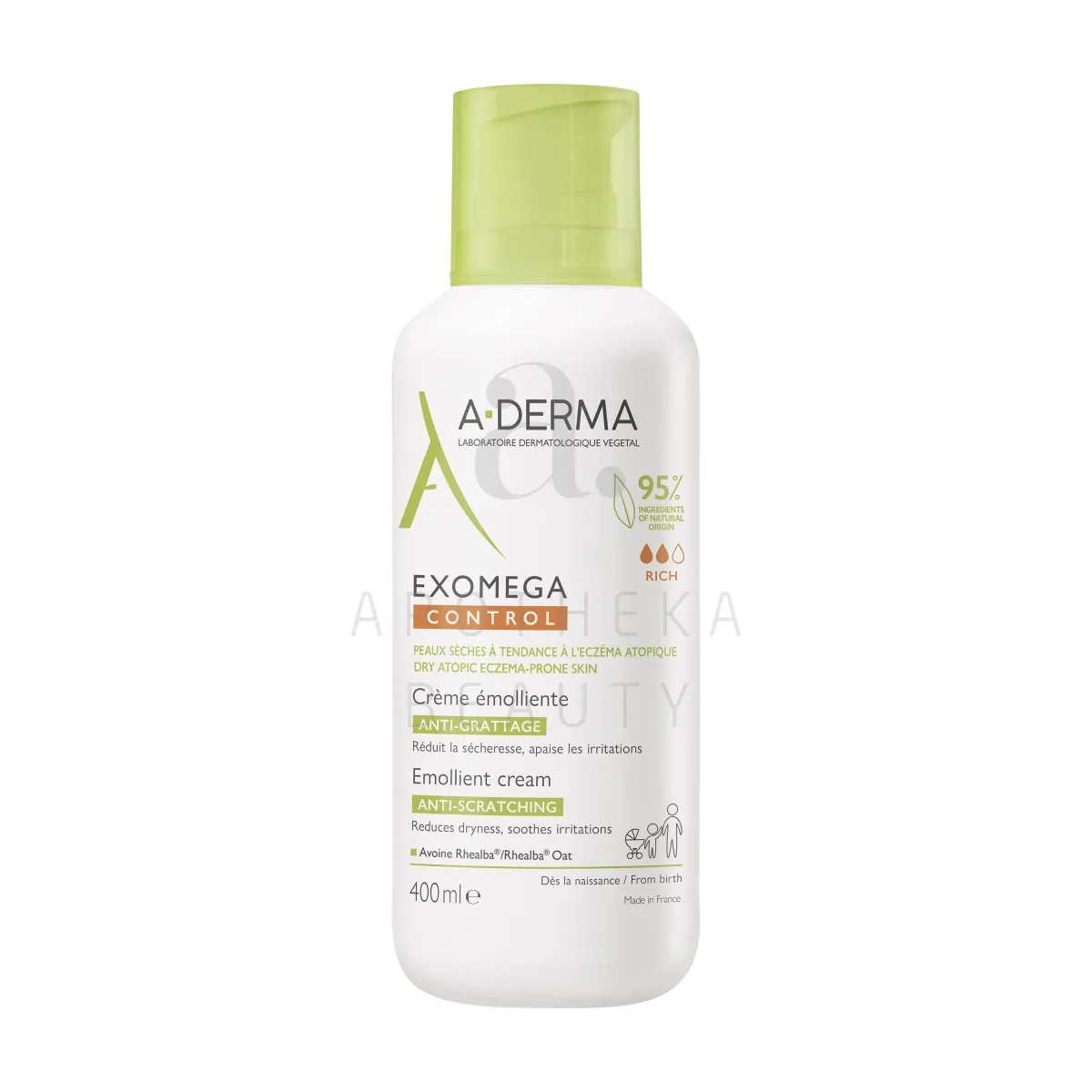 A-DERMA EXOMEGA CONTROL KREEM ATOOPILISELE NAHALE 400ML - Tootepilt 1