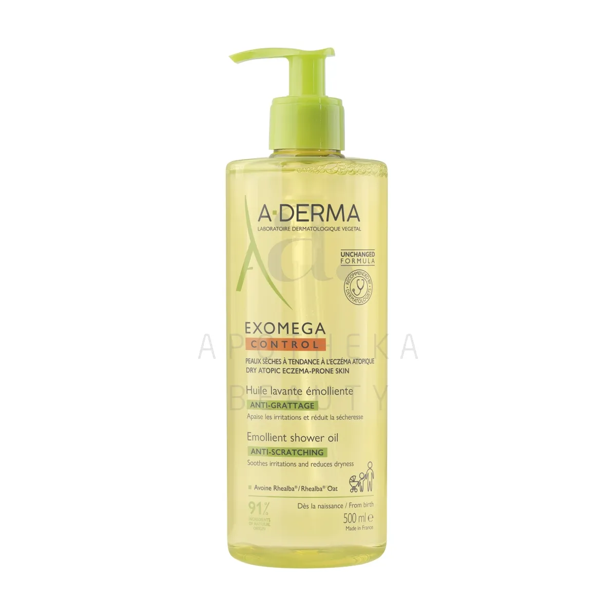 A-DERMA EXOMEGA CONTROL DUSHIÕLI ATOOPILISELE NAHALE 500ML - Tootepilt