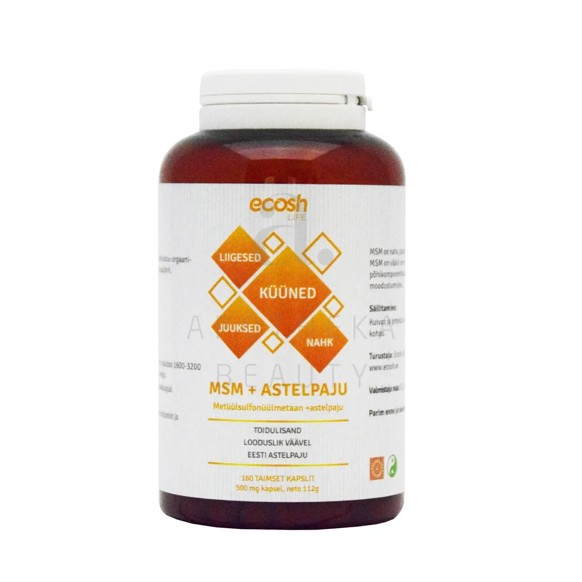 ECOSH MSM+ASTELPAJU KAPSLID 500MG N160 - Tootepilt