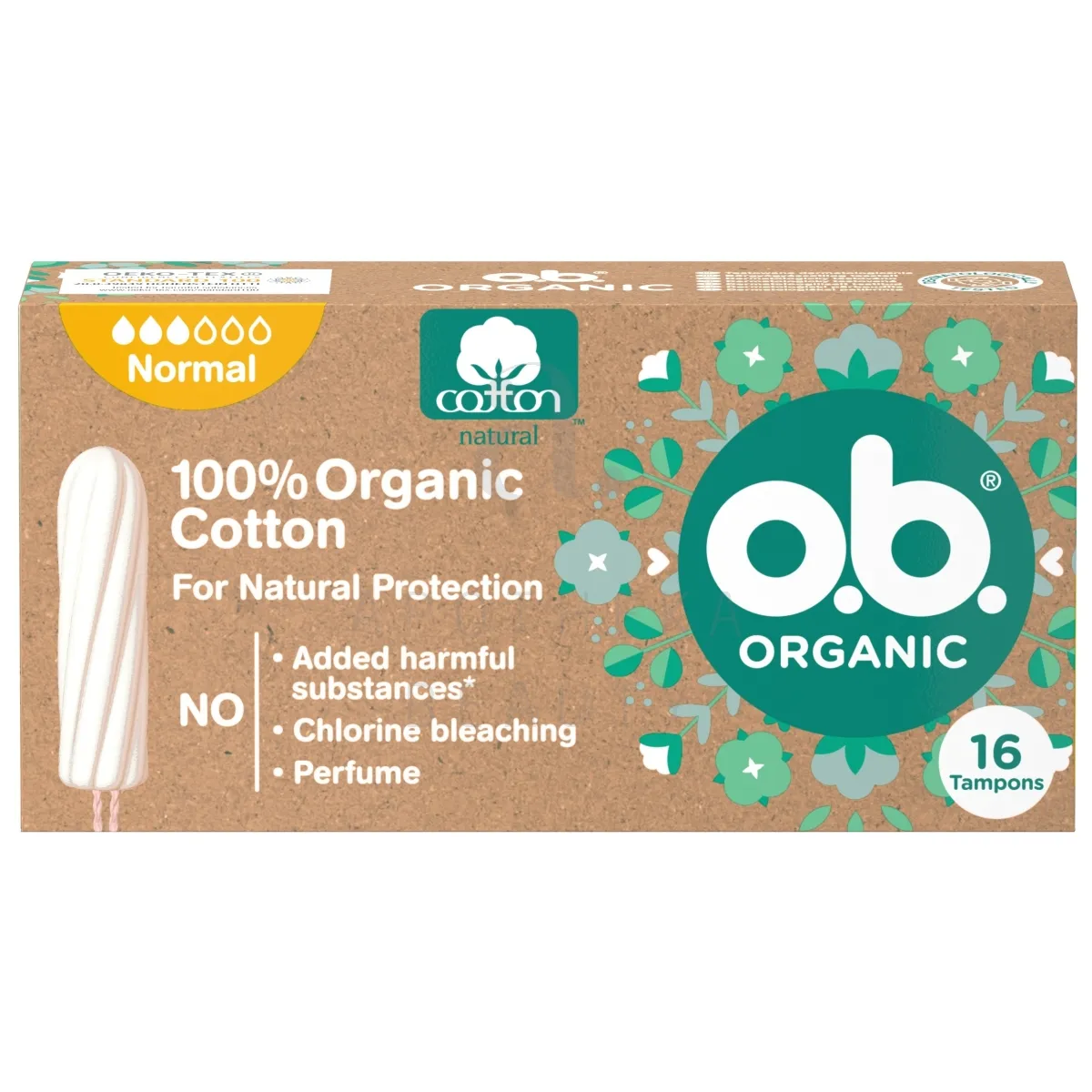 O.B. HÜG TAMPOONID ORGANIC NORMAL N16 - Tootepilt