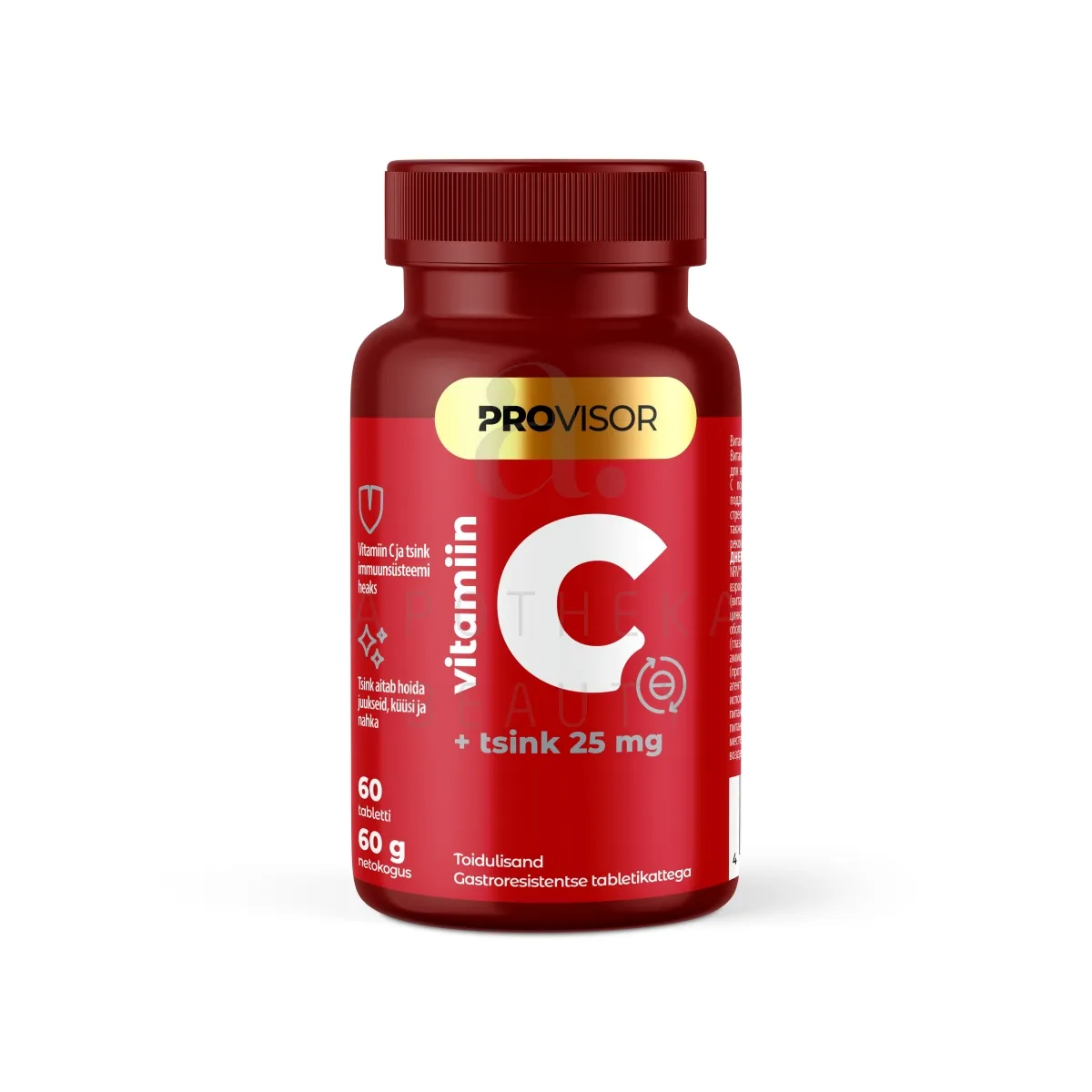 PROVISOR VITAMIIN C + TSINK 25MG N60 - Tootepilt