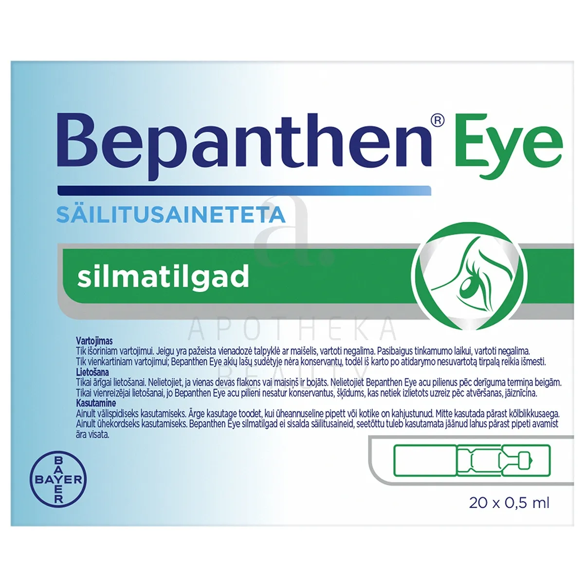 BEPANTHEN EYE SILMATILGAD 0,5ML N20 - Tootepilt