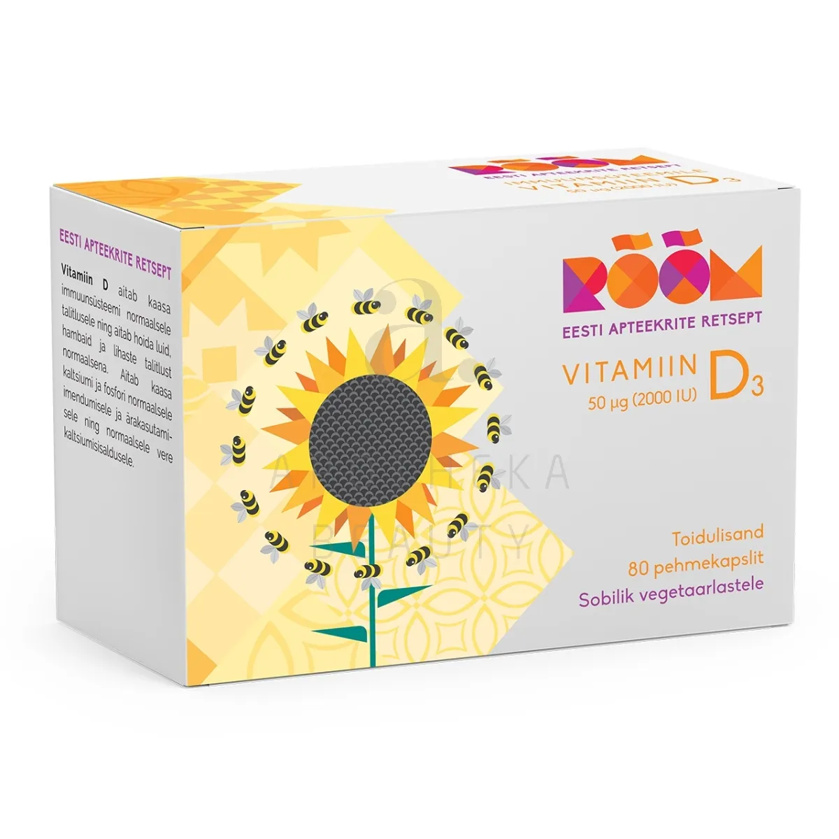 RÕÕM VITAMIIN D3 50MCG KAPSLID N80 - Tootepilt