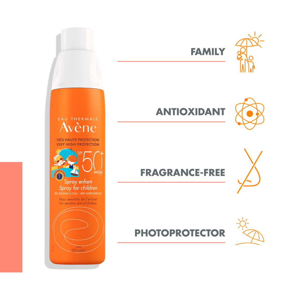 AVENE SUN PÄIKESEKAITSESPREI LASTELE SPF50+ 200ML