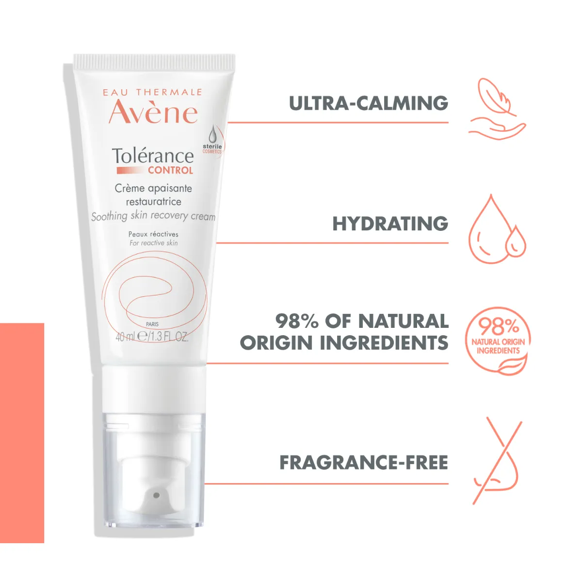 AVENE TOLERANCE CONTROL NÄOKREEM NAHKA TAASTAV 40ML - Tootepilt 3