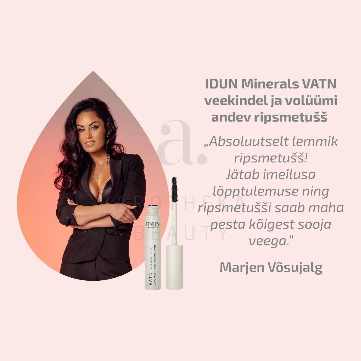 IDUN RIPSMETUSH VATN VEEKINDEL JA VOLÜÜMI ANDEV MUST 9ML - Tootepilt 3