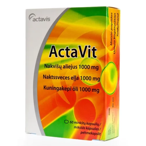 ACTAVIT KUNINGAKEPI ÕLI KAPSLID 1000MG N60 - Tootepilt 