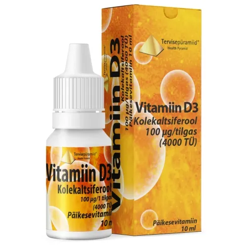 TERVISEPÜRAMIID VIT. D3 TILGAD 100MCG/TILGAS 10ML - Tootepilt 