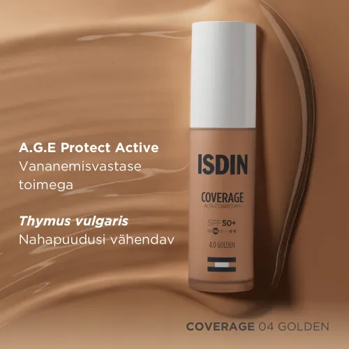 ISDIN JUMESTUSKREEM COVERAGE SPF50+ 30G 4.0 GOLDEN - Tootepilt 5