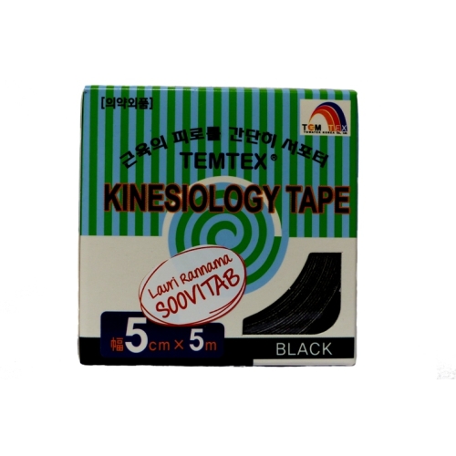 Product image of TEMTEX KINESIOLOOGILINE TEIP 5CMX5M MUST N1