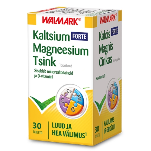 WALMARK KALTSIUM MAGNEESIUM TSINK FORTE TBL N30 - Tootepilt 