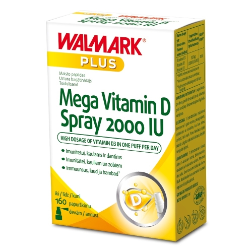 WALMARK MEGA VITAMIN D SPRAY 2000IU 8ML - Tootepilt 