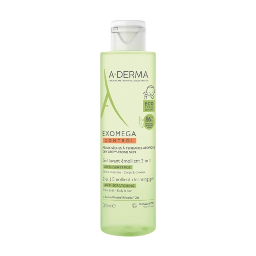 Product image of A-DERMA EXOMEGA CONTROL PESEMISGEEL KEHALE JA JUUSTELE 200ML