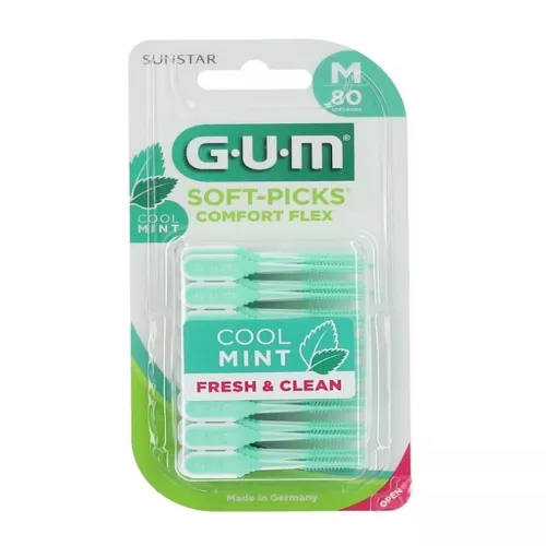 GUM SOFT PICKS HAMBATIKUD COMFORT FLEX MEDIUM MINT N80 - Tootepilt 