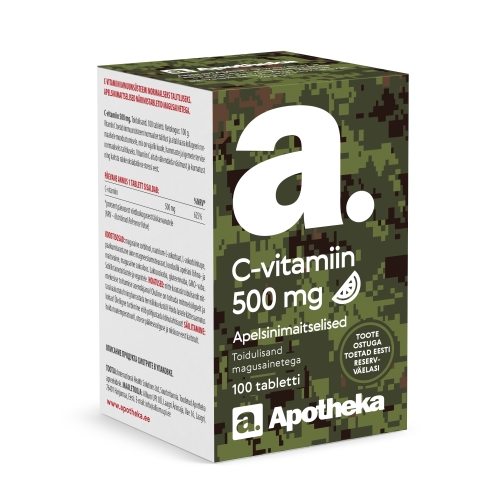 Product image of A. C VITAMIIN 500MG NÄRIMISTBL N100 APELSINIMAITSELINE