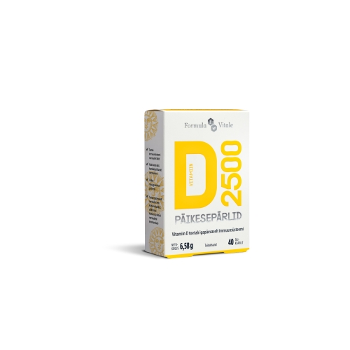 Product image of FORMULA VITALE D-VIT PÄIKESEPÄRLID 2500IU N40