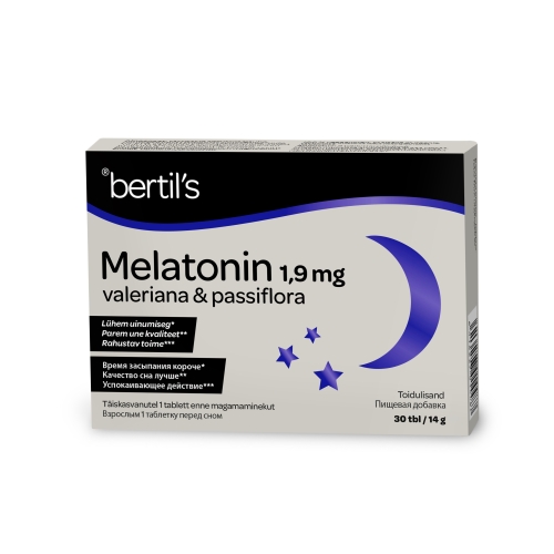 Product image of BERTILS MELATONIN 1,9 MG VALERIANA&PASSIFLORA N30