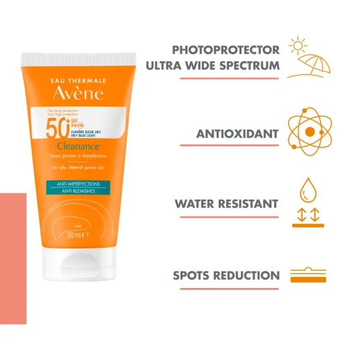 AVENE CLEANANCE SUN PÄIKESEKAITSEEMULSIOON SPF50+ 50ML - Tootepilt 1
