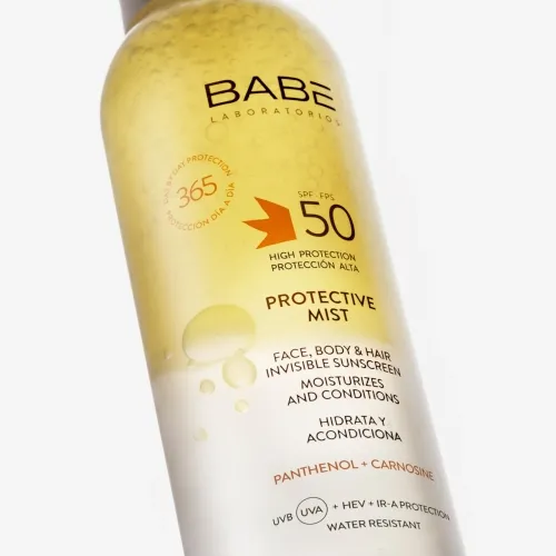 BABE PÄIKESEKAITSE SPREI NÄOLE, JUUSTELE, KEHALE SPF50 150ML - Tootepilt 3