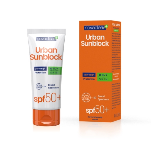 NOVACLEAR PÄIKESEKAITSE URBAN SPF50+, RASUNE NAHK 40ML - Tootepilt 