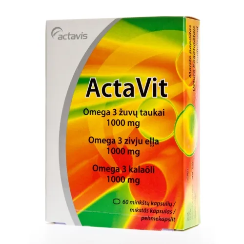 ACTAVIT OMEGA 3 KALAÕLI KAPSLID 1000MG N60 - Tootepilt 