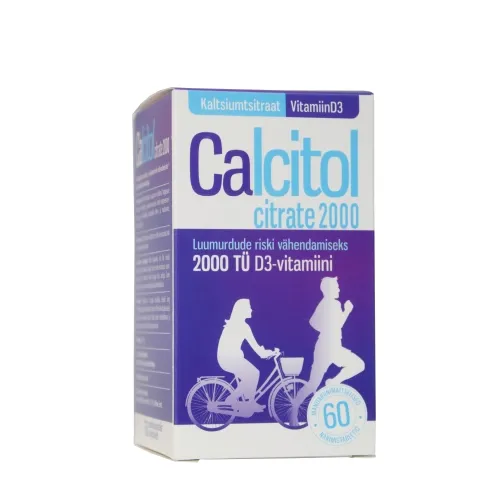CALCITOL CITRATE NÄRIMISTBL 2000MG+D3 2000IU N60 - Tootepilt 