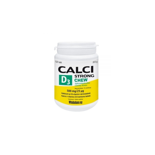 CALCISTRONG+VITAMIIN D3 CHEW LEMON TBL N120 - Tootepilt 