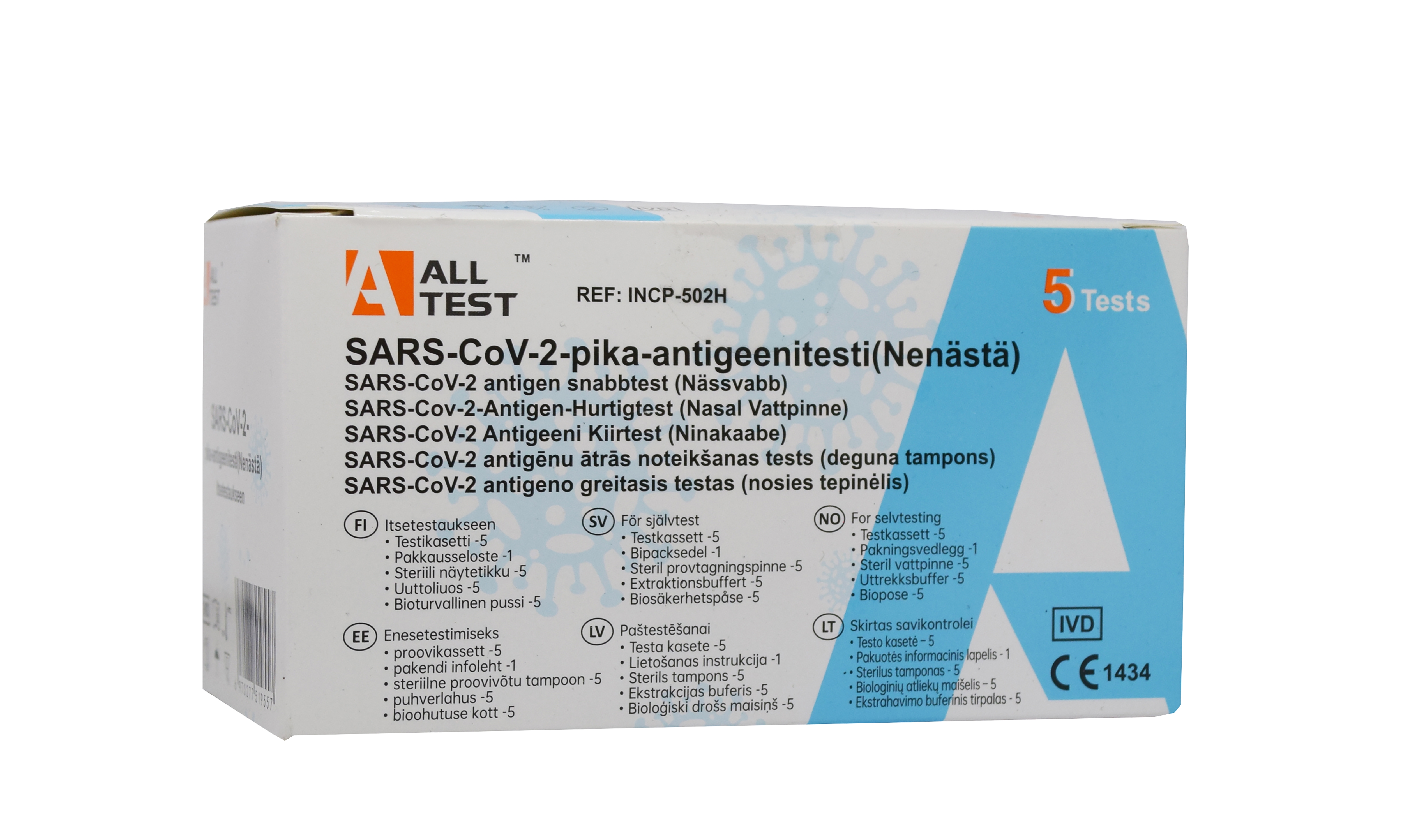 ANTIGEENI KIIRTEST COVID-19 ALLTEST ISE TESTIMISEKS N5 - Tootepilt 