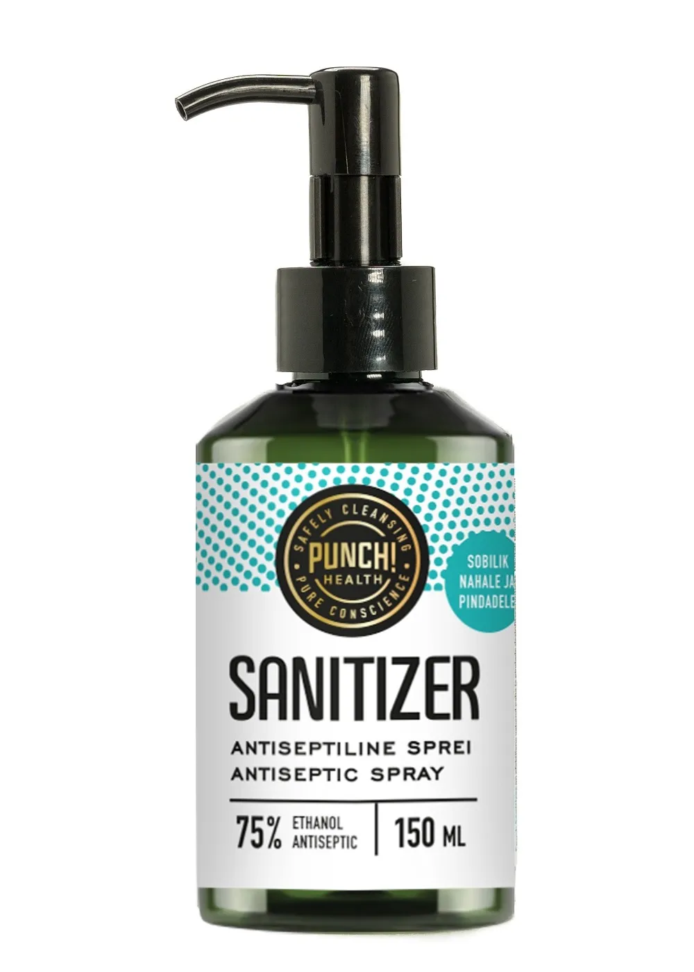 PUNCH SANITIZER KÄTE DESINFITSEERIMISVAHEND 150ML PUMBAGA - Tootepilt 