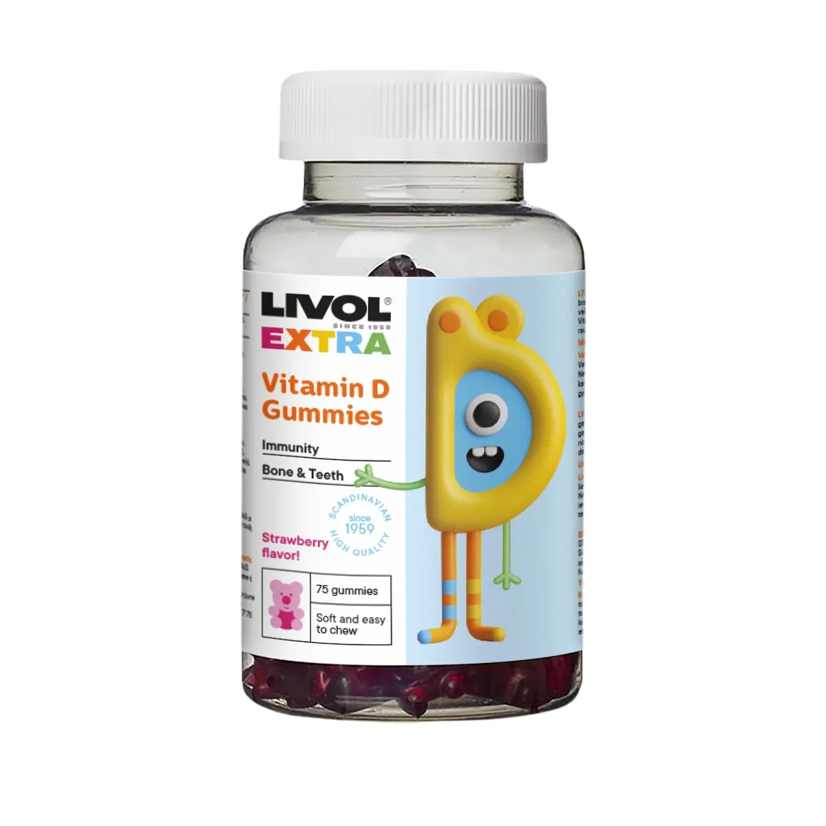 LIVOL EXTRA KUMMIKARUD D-VITAMIINIGA N75 - Tootepilt 