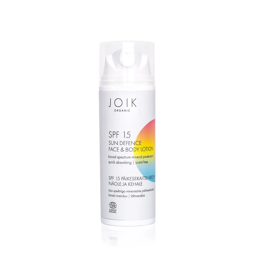 JOIK ORGANIC PÄIKESEKAITSEKREEM NÄOLE JA KEHALE SPF15 150ML - Tootepilt 