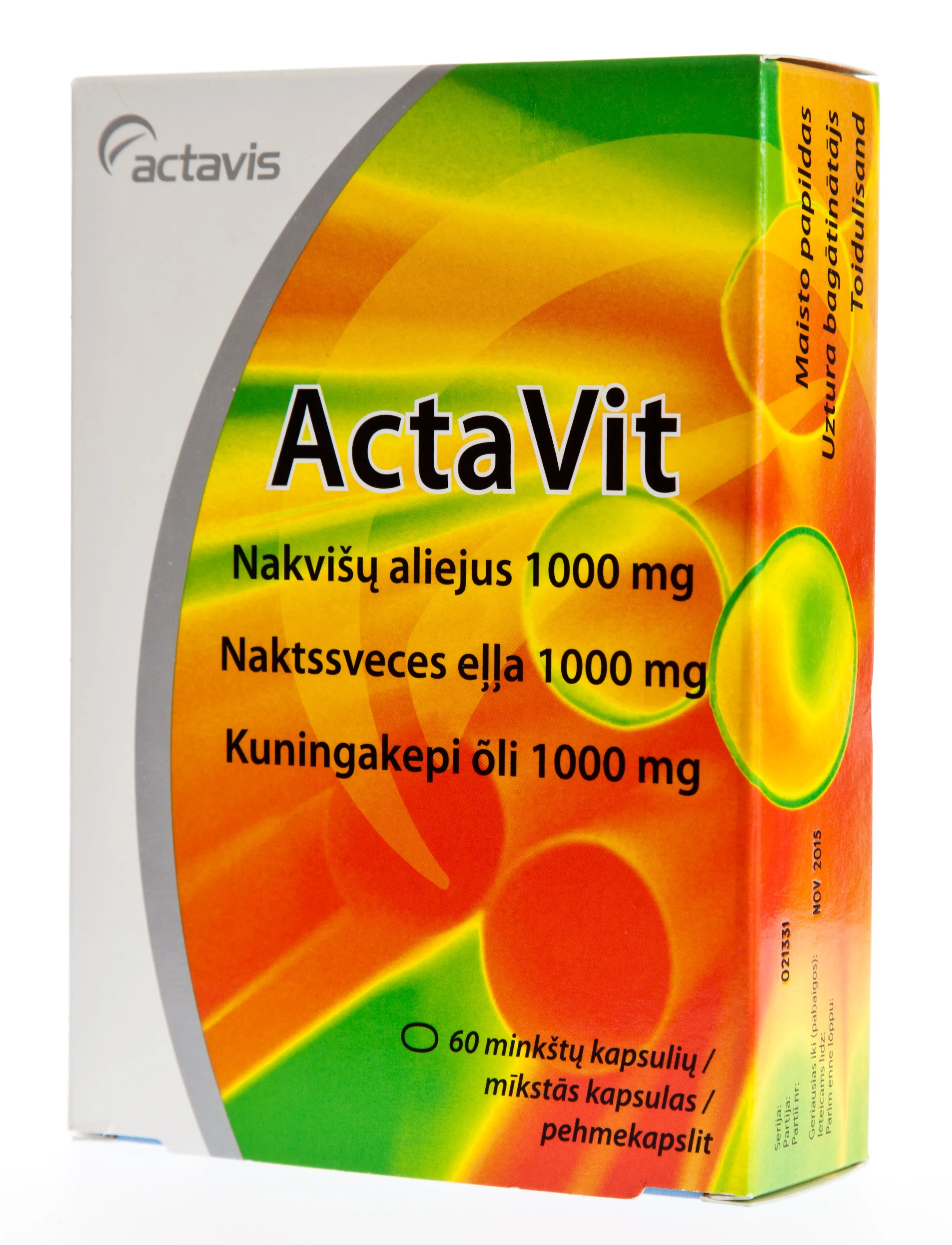 ACTAVIT KUNINGAKEPI ÕLI KAPSLID 1000MG N60 - Tootepilt 