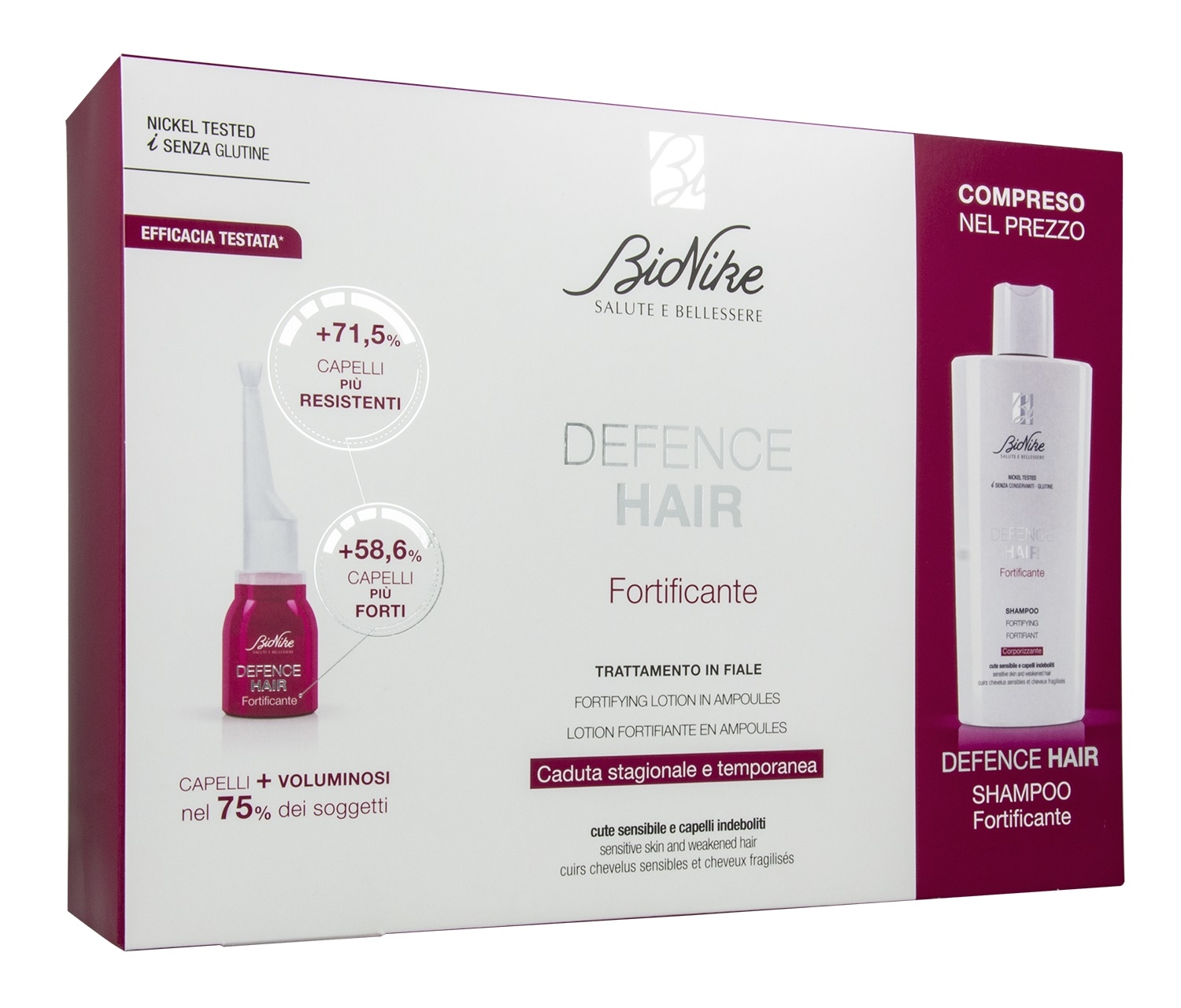 BIONIKE HAIR AMPULLID N21*6ML+SHAMPOON 200ML TUGEVDAVAD - Tootepilt 