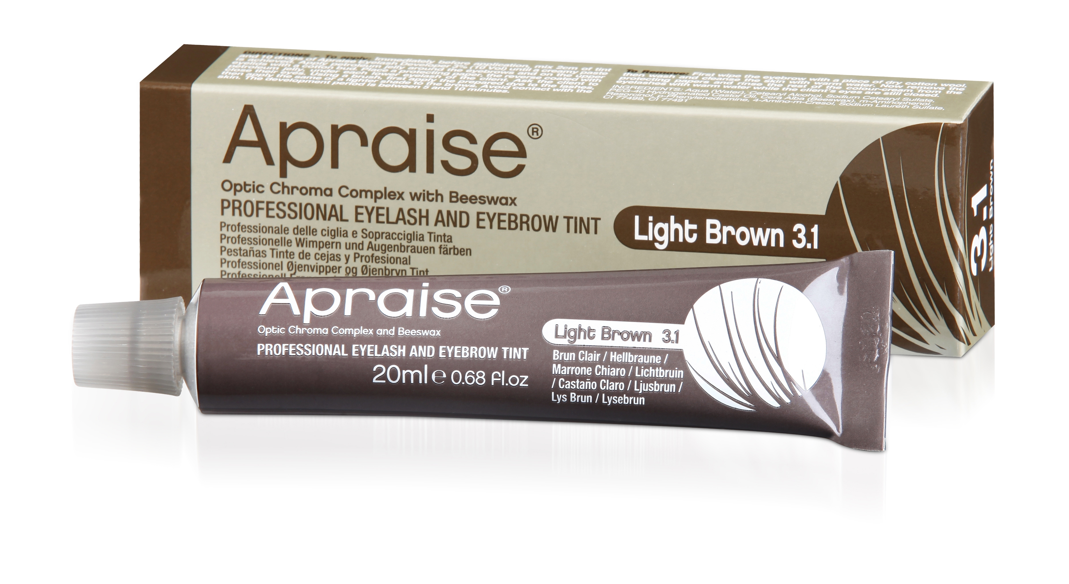 APRAISE RIPSME- JA KULMUVÄRV - NO.3,1 LIGHT BROWN 20 ML - Tootepilt 