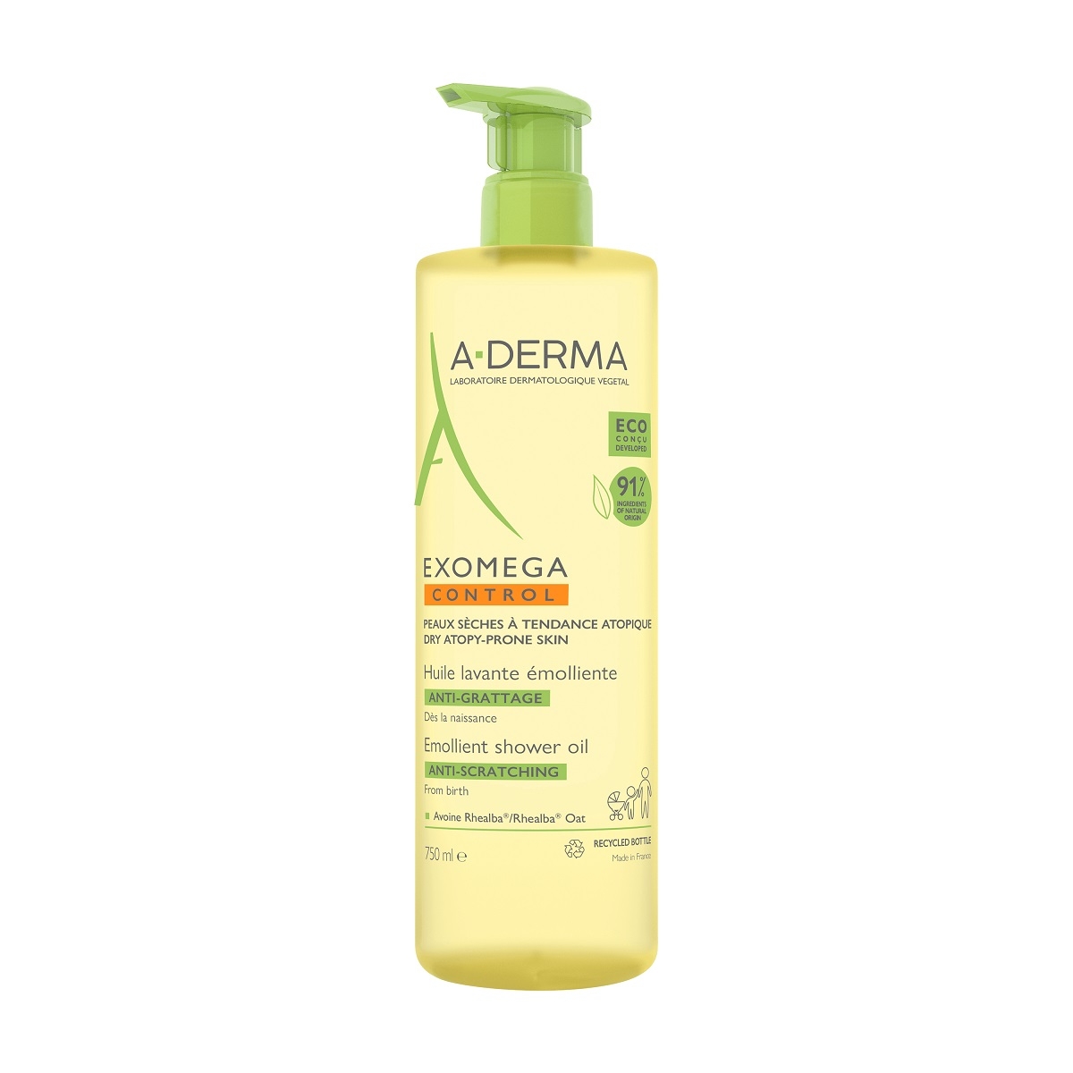 A-DERMA EXOMEGA CONTROL DUSHIÕLI ATOOPILISELE NAHALE 750ML - Tootepilt 2